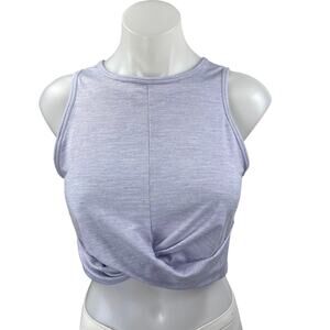 Calvin Klein Women's Blue Twist Front Sleeveless Activewear Crop Tank Top Size S